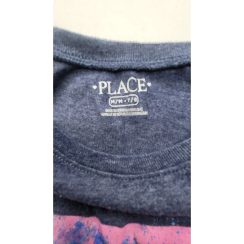 The Children's Place Girl's Graphic Long Sleeve Tiger T-Shirt Blue Size M 7/8